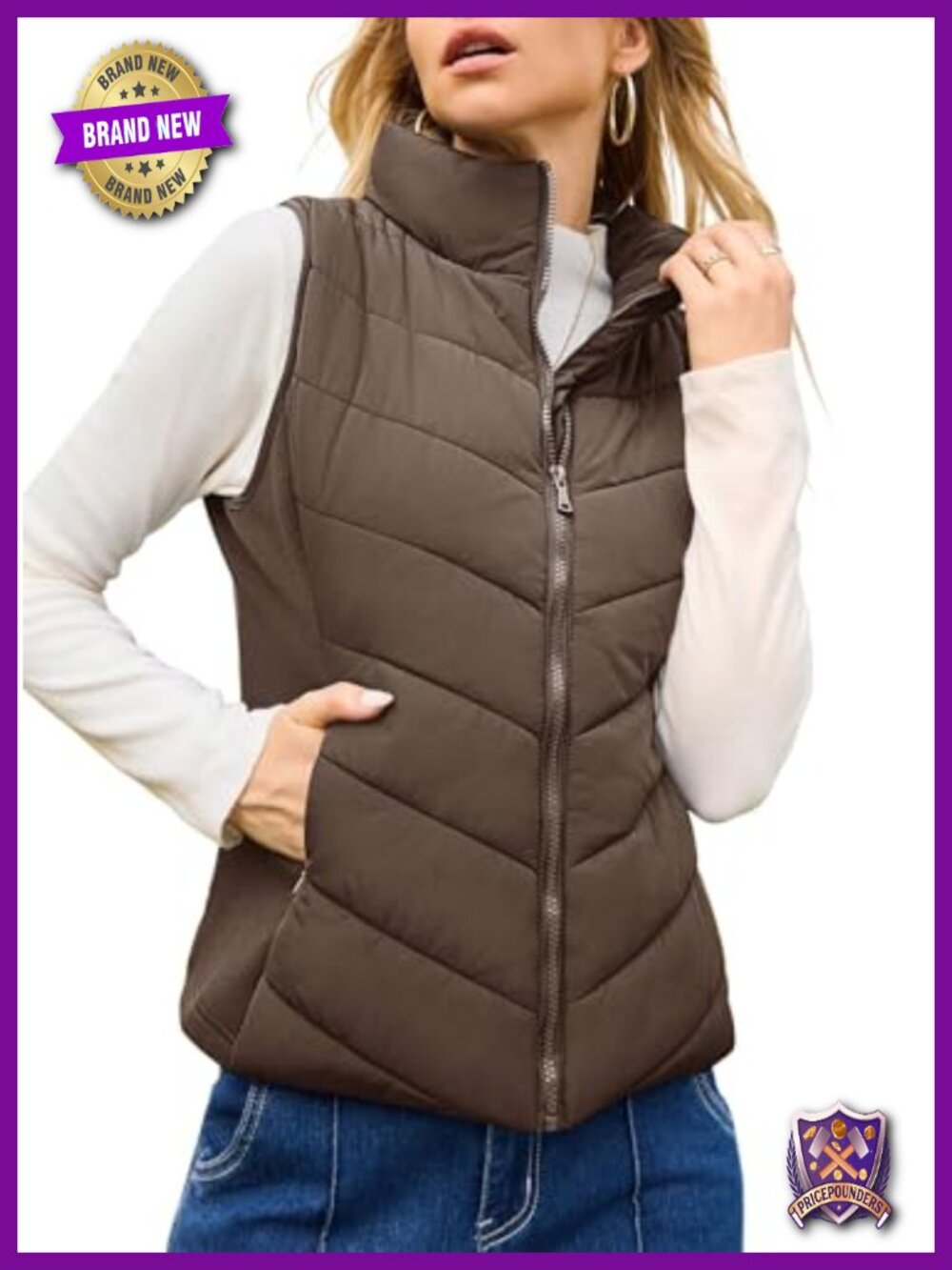 Dokotoo Women's Quilted Puffer Vest Lightweight Zip